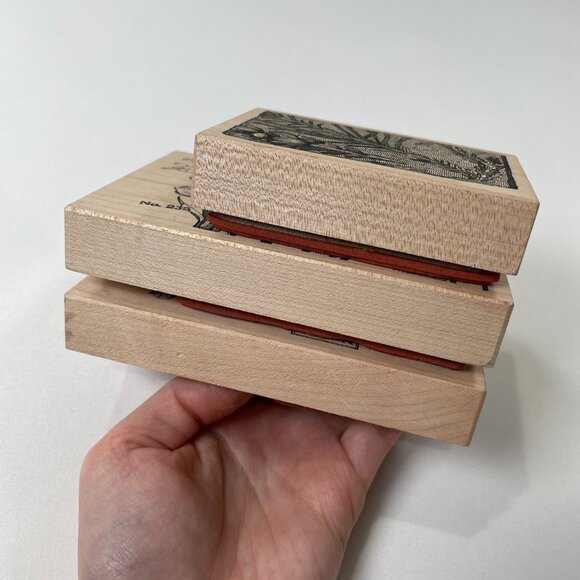 Vtg Stampa Rosa Wood Rubber Stamp Botanical Floral Set Scrapbooking Card Making - Picture 9 of 14